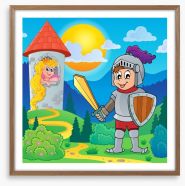 Knights and Dragons Framed Art Print 64719742