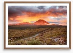 Sunset at Mt Ngauruhoe Framed Art Print 64767773