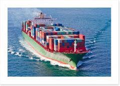 Cargo ship departs Art Print 65063906