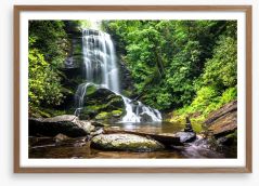 Mountain forest falls Framed Art Print 65742204