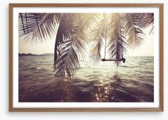 Palm frond swing Framed Art Print 66082236