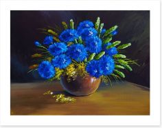 Blue wildflower bouquet Art Print 66105575