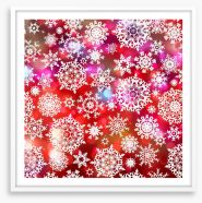 Shimmering snowflakes Framed Art Print 66194164