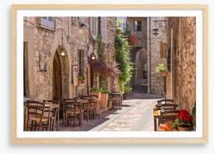 Cobbled street cafe, Italy