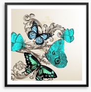 Fluttering blues Framed Art Print 67174234