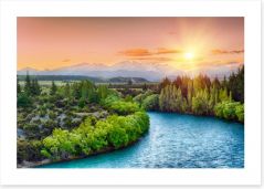 Last rays over the Clutha river Art Print 67389110