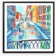 The colourful canal Framed Art Print 67406439