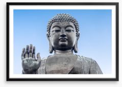 Blue sky buddha Framed Art Print 67823375