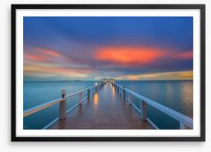 Sunrise over the pier Framed Art Print 68369461