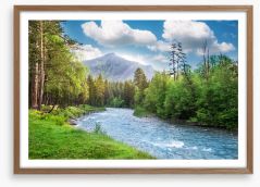 Green forest flow Framed Art Print 68841895