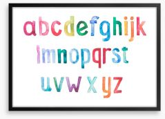 Alphabet and Numbers Framed Art Print 69150380