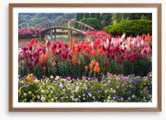 Flower garden bridge Framed Art Print 69580798