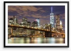 Brooklyn Bridge and downtown Framed Art Print 70432448
