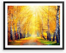 Golden sunbeam path Framed Art Print 70760699