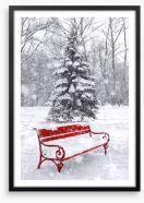 A seat in the snow Framed Art Print 71001725