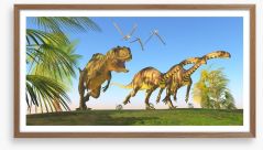 Dinosaur hunt Framed Art Print 71240975