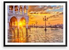 Sunrise over San Marco piazza Framed Art Print 71800886