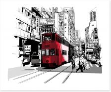 Hong Kong tramway Art Print 71865590