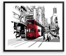 Hong Kong tramway Framed Art Print 71865590