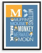 M is for monkey Framed Art Print 72880783