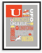 Alphabet and Numbers Framed Art Print 72880868