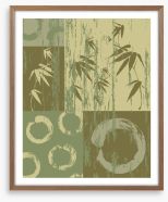 Zen circle and bamboo green Framed Art Print 72942702