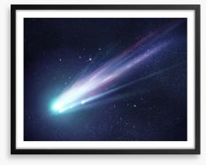 Bright glowing comet Framed Art Print 73040884