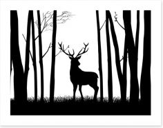 Deer in the woods Art Print 73222438