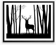 Deer in the woods Framed Art Print 73222438