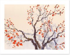 Red budding tree Art Print 73457227
