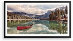 Red canoe reflections Framed Art Print 73850211
