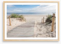 White sand walkway Framed Art Print 74072546