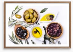 Oil of olives Framed Art Print 74204219