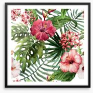 Pink hibiscus leaves Framed Art Print 74294338