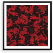 Mystic dragon mayhem Framed Art Print 74566462