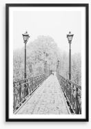 Lovers Bridge in winter Framed Art Print 74639523