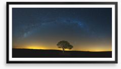 Lone tree under the Milky Way Framed Art Print 75253440