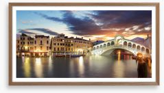 Rialto bridge dusk Framed Art Print 76648270