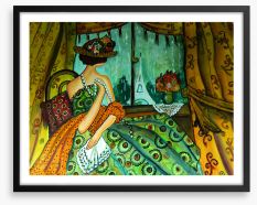 The girl with pearls Framed Art Print 77225745