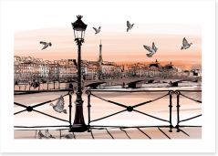 Sunset over the Seine Art Print 77436218