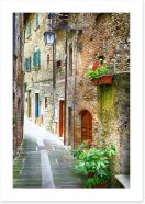 Through the medieval alley, Italy Art Print 77892034