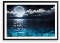 Moonshine seascape Framed Art Print 78125119
