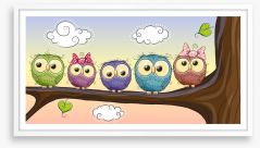 The owl branch Framed Art Print 78309533