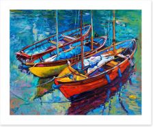 Three fishing boats Art Print 80061665
