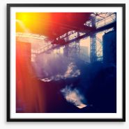 Industrial sunbeam Framed Art Print 80327032