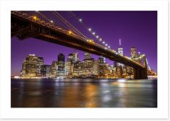 Manhattan under a purple sky Art Print 81069964