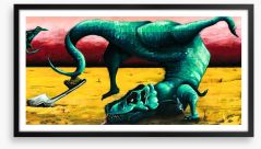Dancefloor dinosaur Framed Art Print 81215996