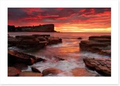 Blazing sunrise from Avalon Beach Art Print 83799346