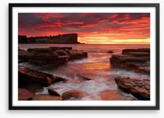 Blazing sunrise from Avalon Beach Framed Art Print 83799346