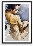 The seated woman Framed Art Print 84561359